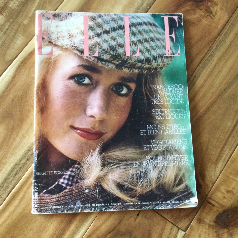 Vintage Elle October 1977 Magazine in French